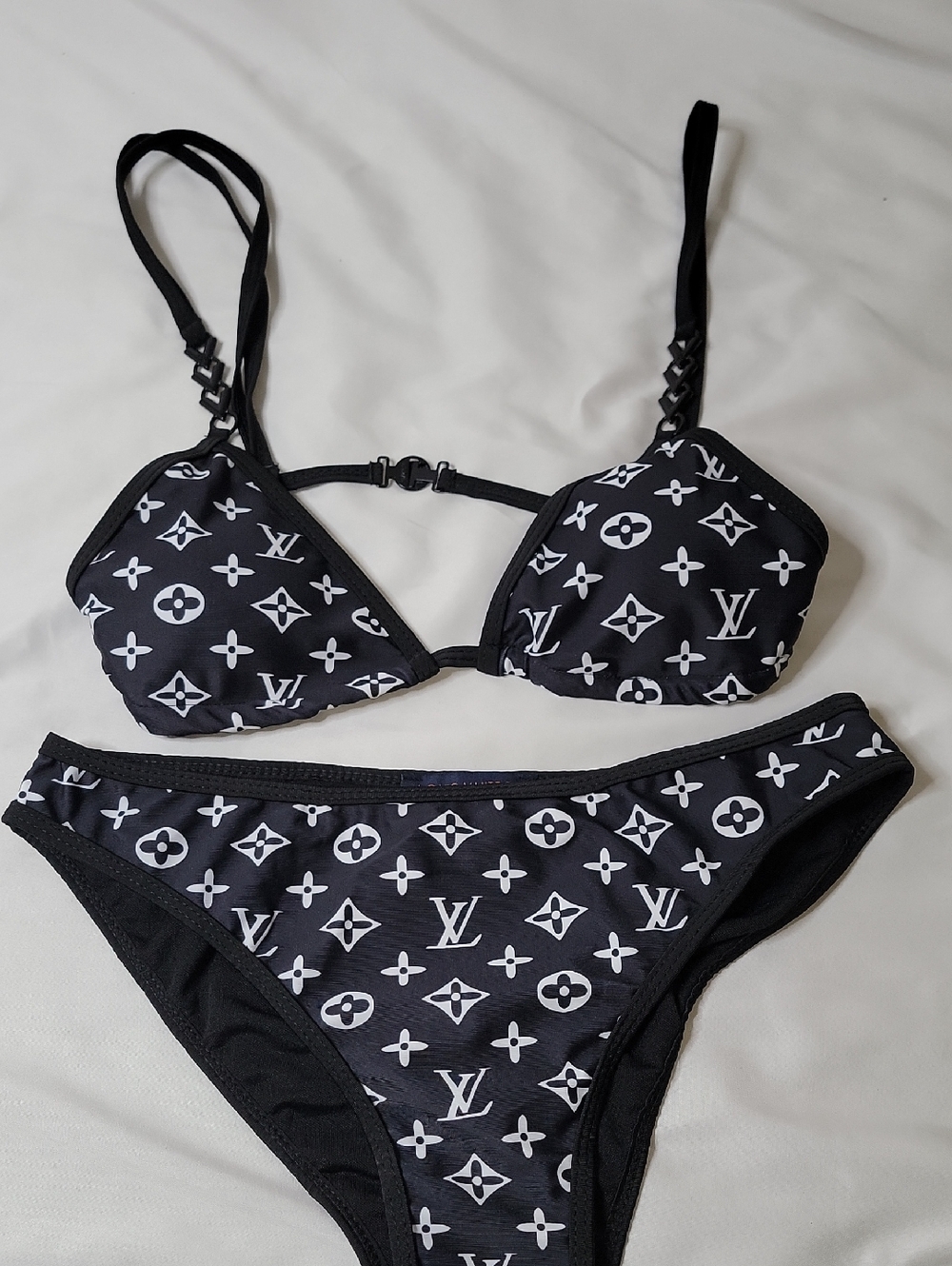 Louis Vuitton Black and White Monogram Bikini